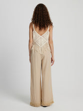 Honey Fringe Hem Wide Leg Long Pants